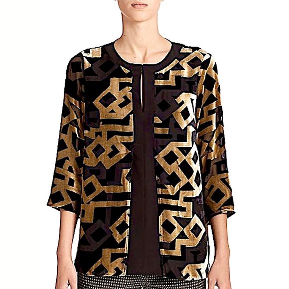 Etro Deco Velvet Devore Top Size 4 - Picture 1 of 13